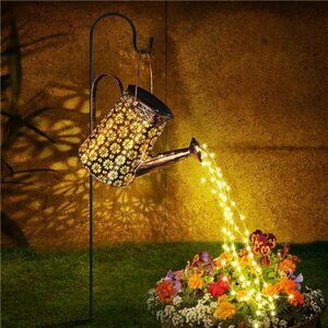 Solar Watering Can with Lights,SolarOutdoor GardenDecor Waterproof Large Hanging